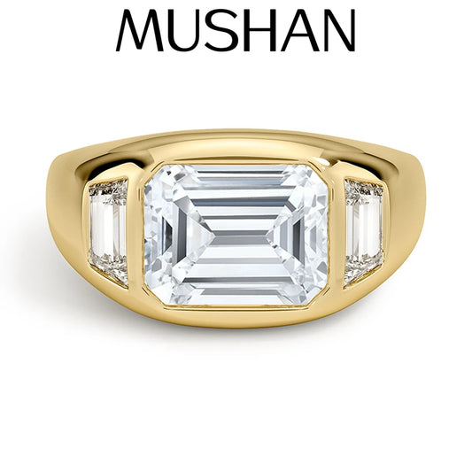 Bague MUSHAN en argent sterling 925, bijou personnalisé, moissanite couleur D VVS1, cadeau de luxe, bague en argent sterling 925 incrustée de diamants