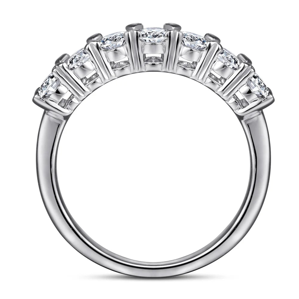 Anillo de plata de ley 925 marca MuShan con circonita cúbica 5A estilo princesa para niñas, joyería fina chapada en rodio