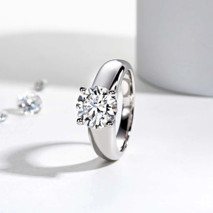 Bague MuShan en argent sterling 925 avec moissanite VVS, bague glamour pour femme, plaquée or 18 carats, brevet MST, bijoux fins certifiés GRA