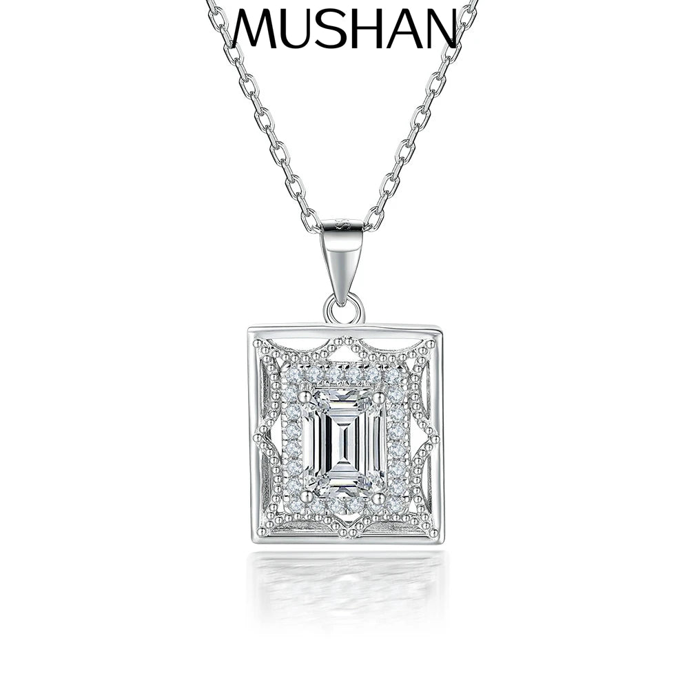 Collar de plata de ley 925 marca MuShan, colgante con circonita 7A, joya premium chapada en oro de 18K para uso diario, para mujer