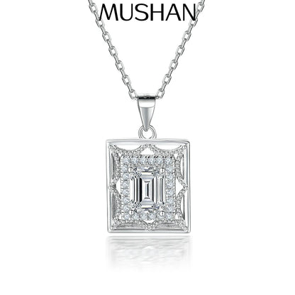 Collar de plata de ley 925 marca MuShan, colgante con circonita 7A, joya premium chapada en oro de 18K para uso diario, para mujer