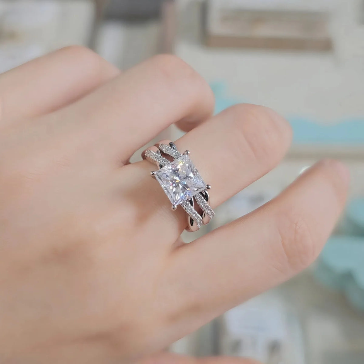 MUHAN Luxury Jewelry  925 Sterling Silver Ring Wedding Band  Women GRA Certificate Moissanite Diamond Rings D Color Fine Jewelry