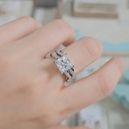 MUHAN Luxury Jewelry  925 Sterling Silver Ring Wedding Band  Women GRA Certificate Moissanite Diamond Rings D Color Fine Jewelry