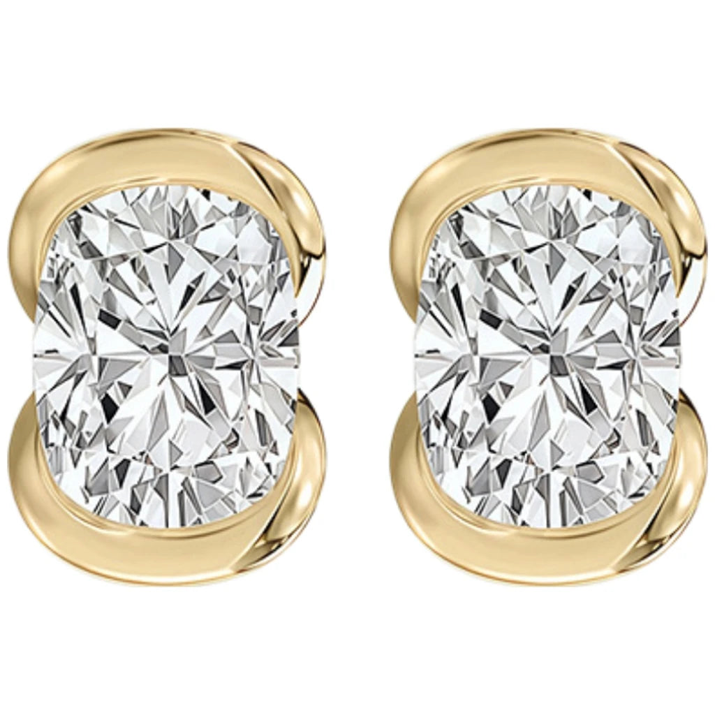 Pendientes de diseño MUSHAN de plata de ley 925, elegantes pendientes ovalados con moissanita color D VVS1, accesorios con diamantes