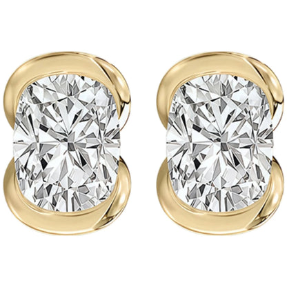 Pendientes de diseño MUSHAN de plata de ley 925, elegantes pendientes ovalados con moissanita color D VVS1, accesorios con diamantes