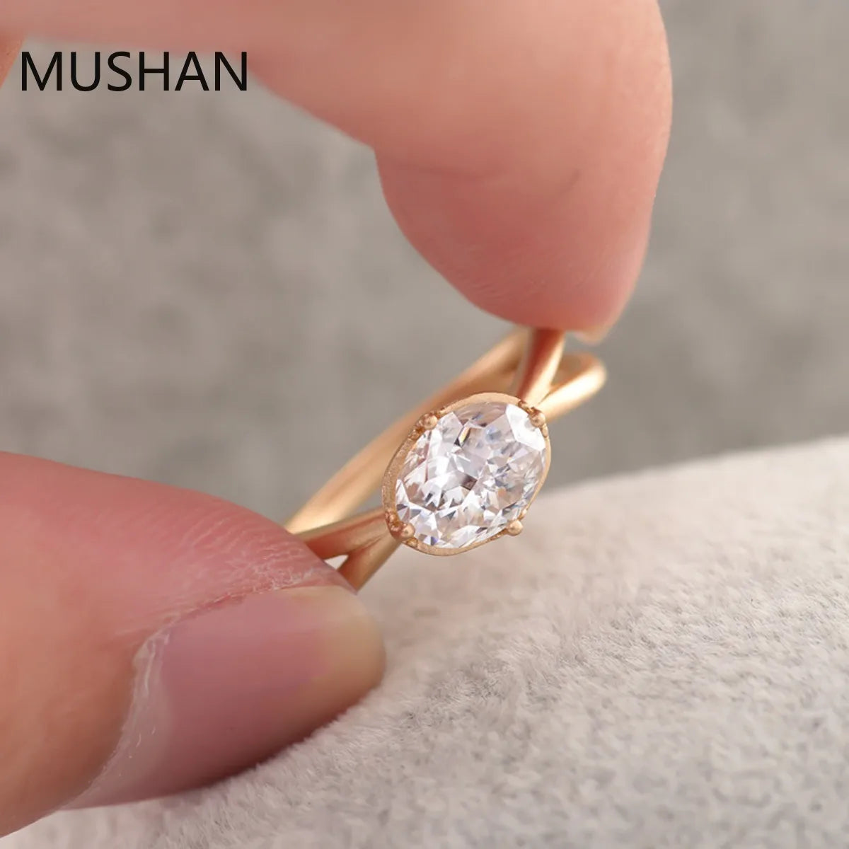 MUSHAN Luxury Custom 14K 18K Gold Rings Band Jewelry With Moissanite Diamond Lab Grown Gemstones Diamond Wedding Ring For Women