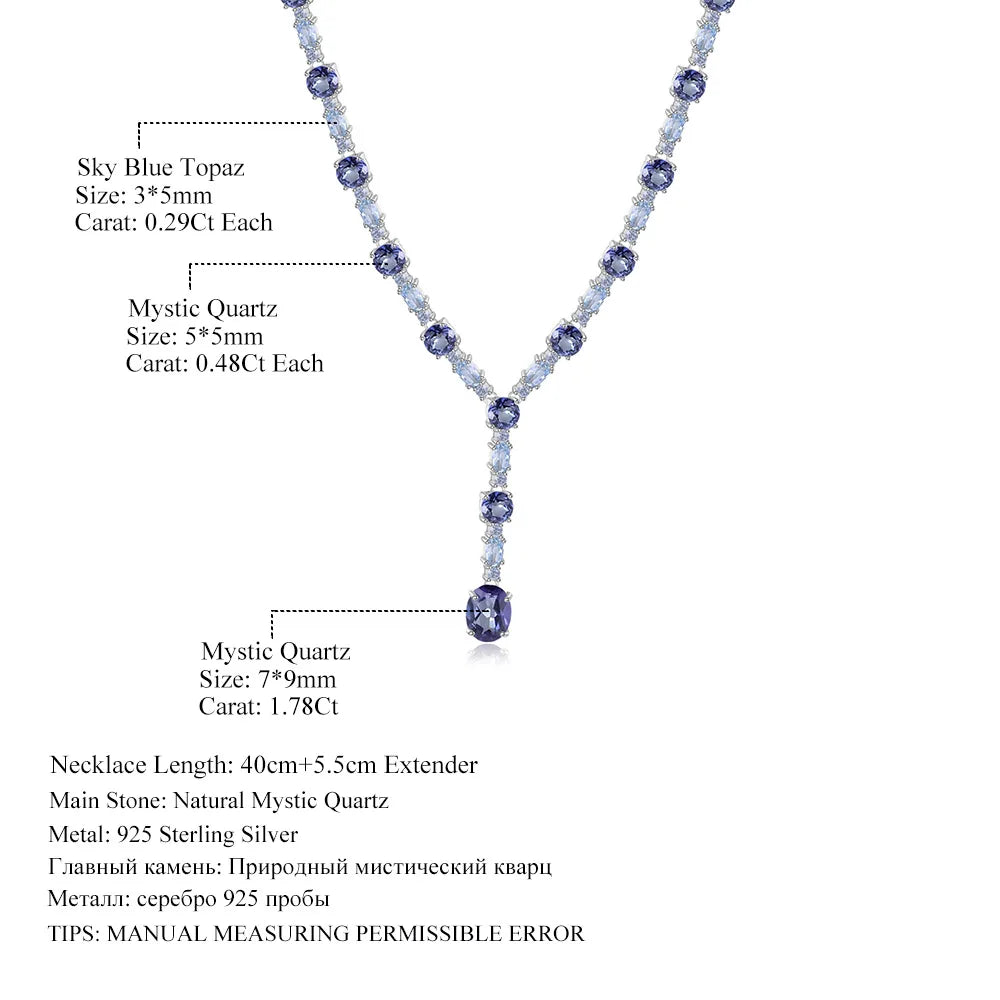 MUSHAN Joyería a medida, collar de plata de ley 925 con zafiro azul de laboratorio, redondo, para fiesta, para mujer, bañado en oro de 18K, aniversario
