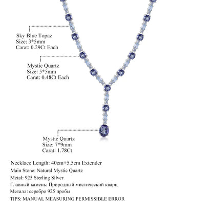 MUSHAN Joyería a medida, collar de plata de ley 925 con zafiro azul de laboratorio, redondo, para fiesta, para mujer, bañado en oro de 18K, aniversario