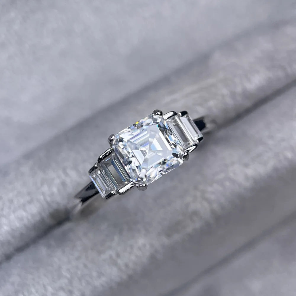 MuShan Designer Jewelry 925 Sterling Silver Ring VVS Moissanite Valentine Ring for Sister 18K Gold Plated MST Patent Jewellery