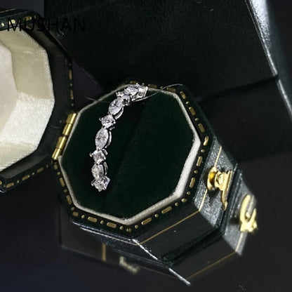 MUSHAN Luxury Custom 14K 18K Gold Rings Band Jewelry With Moissanite Diamond Lab Grown Gemstones Diamond Wedding Ring For Women