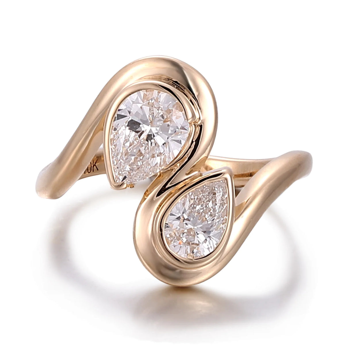 MUSHAN Bespoke Luxury Jewelry D Color VVS1 Level Pear Moissanite Diamond Ring Band For Women 10K 14K 18K Gold Rings Fine Jewelry