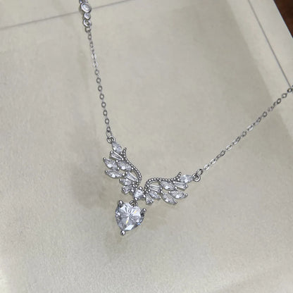 MuShan Designer Jewelry 925 Sterling Silver Chain Pendant Solitaire Heart Moissanite for Her Gold Vermeil MST Patent GRA