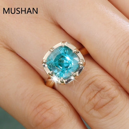 MUSHAN Luxury Custom Lab Grown Paraiba Gemstones Rings Ruby Band For Women Luxury 14K 18K Gold Ring Jewelry GRC Certificated