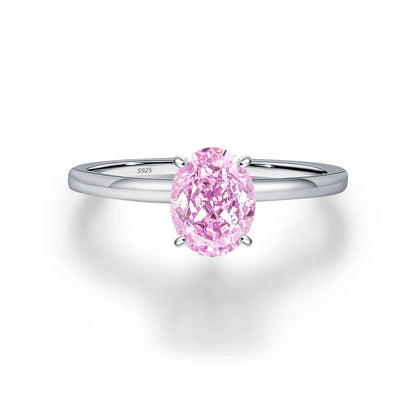 MUSHAN Luxury Jewelry S925 Silver Mint Green Oval Ring  Women'S Simple Ring Finger Ring Diamond Ring