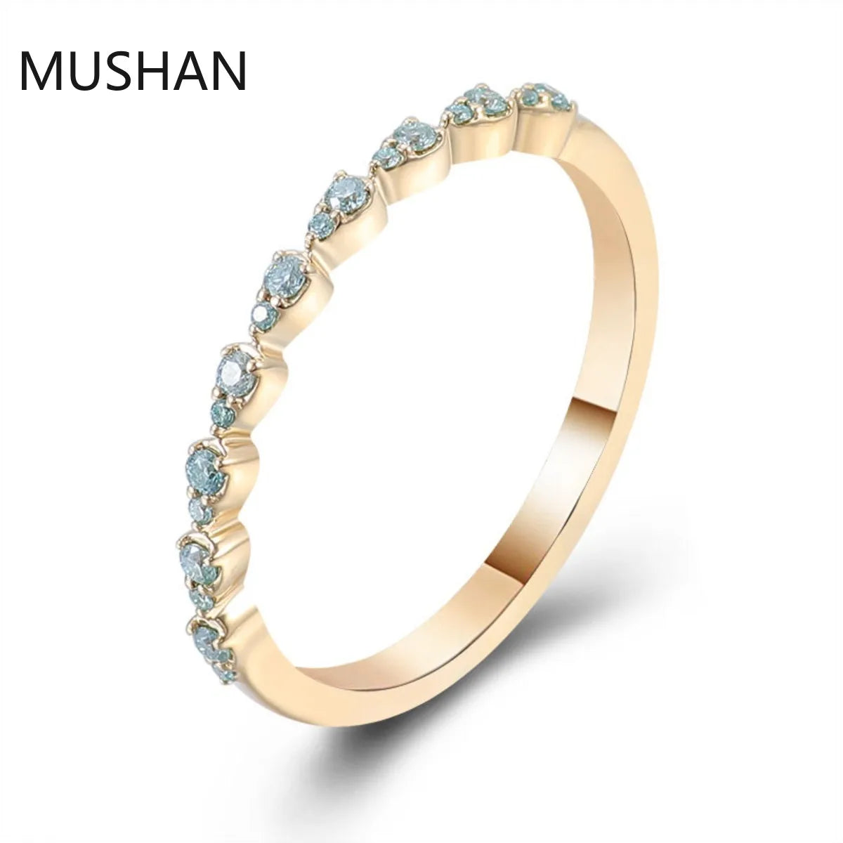 MUSHAN Luxury Custom 14K 18K Gold Rings Band Jewelry With Moissanite Diamond Lab Grown Gemstones Diamond Wedding Ring For Women