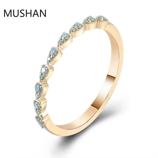 MUSHAN Luxury Custom 14K 18K Gold Rings Band Jewelry With Moissanite Diamond Lab Grown Gemstones Diamond Wedding Ring For Women