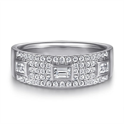 Bague de mariage MuShan Jewelry en argent sterling 925 avec diamant haute teneur en carbone, bijou chic pour femme, joaillerie fine