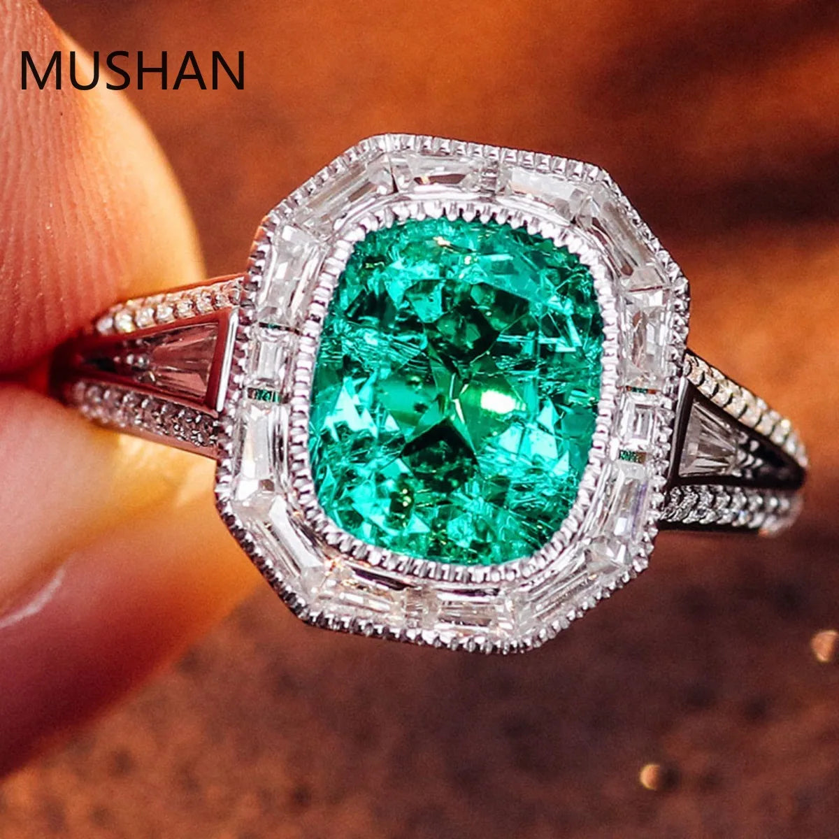MUSHAN Luxury Custom 14K 18K Gold Rings Band Jewelry With Moissanite Diamond Lab Grown Gemstones Diamond Wedding Ring For Women
