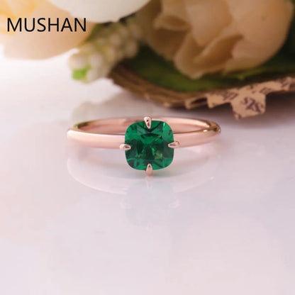 MUSHAN Anillo de boda de lujo personalizado para mujer, de oro de 14K o 18K, con diamantes de moissanita y piedras preciosas cultivadas en laboratorio.
