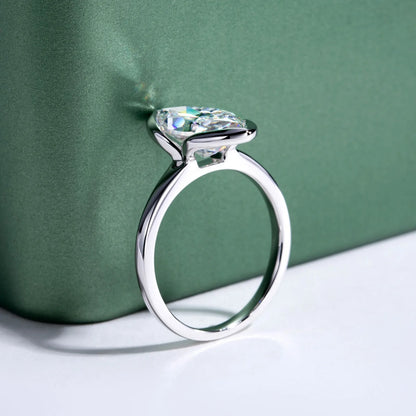 MUSHAN Luxury Jewelry 925 Sterling Silver Ring Band Women GRA Certificated Moissanite Diamond Emerald D Color Rings Fine Jewelry