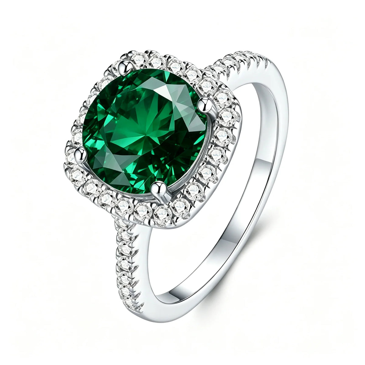 MUSHAN Custom Jewelry 2ct Lab Grown Gemstones Ruby Emerald Sapphire Fashion Rings Jewelry 925 Sterling Silver Women Ring