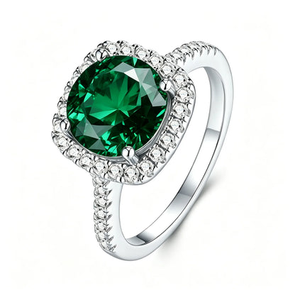 MUSHAN Custom Jewelry 2ct Lab Grown Gemstones Ruby Emerald Sapphire Fashion Rings Jewelry 925 Sterling Silver Women Ring