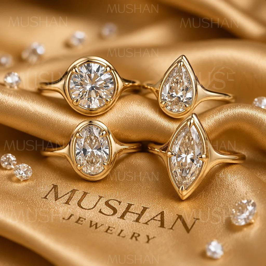 MUSHAN Patented Jewelry 925 Sterling Silver Ring Band For Women GRA Certificated Moissanite Diamond Ring Jewelry D Color VVS1
