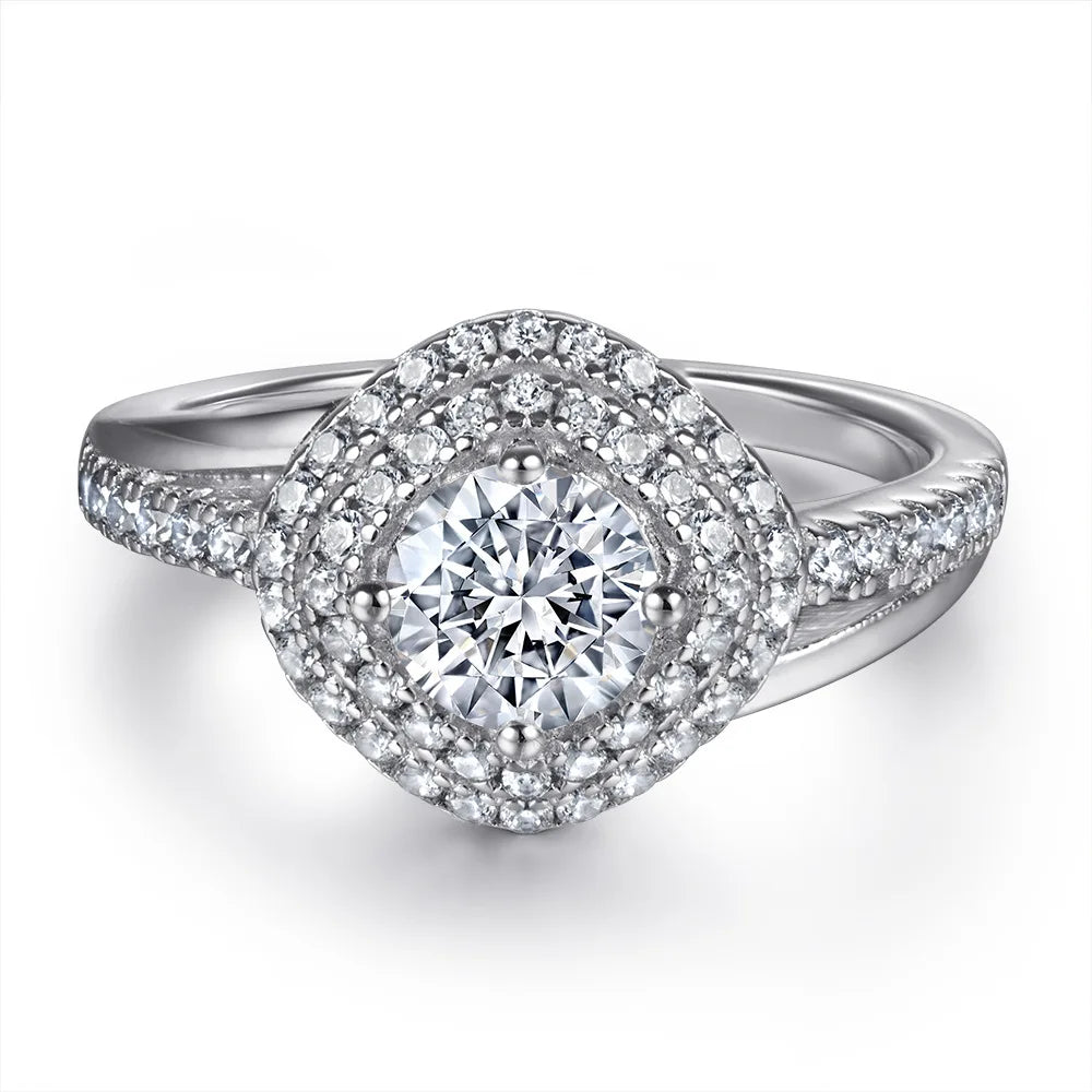 MuShan Jewelry 925 Sterling Silver Rings Bands Fashion Ring 7A Cubic Zirconia  Women Rings Bands Anniversary  Women Gift