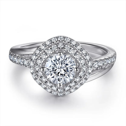MuShan Jewelry 925 Sterling Silver Rings Bands Fashion Ring 7A Cubic Zirconia  Women Rings Bands Anniversary  Women Gift