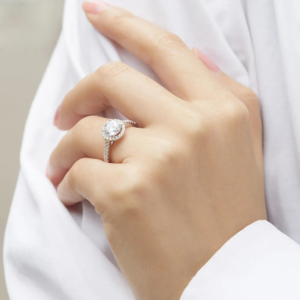 MuShan Jewelry 925 Sterling Silver Ring Wedding Band High Carbon Diamond Vintage Style Gift  Her Women Rings Fine Jewelry