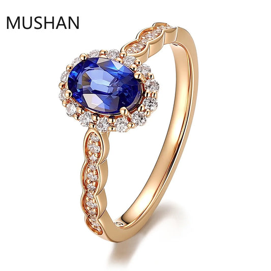 MUSHAN Luxury Custom 14K 18K Gold Rings Band Jewelry With Moissanite Diamond Lab Grown Gemstones Diamond Wedding Ring For Women