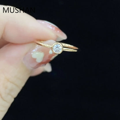 MUSHAN Luxury Custom 14K 18K Gold Rings Band Jewelry With Moissanite Diamond Lab Grown Gemstones Diamond Wedding Ring For Women
