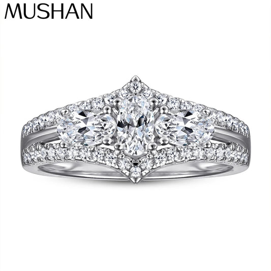 Bague de fiançailles romantique MuShan Jewelry en argent sterling 925, anneau avec zircon cubique 7A, cadeau intemporel pour femme pour un anniversaire
