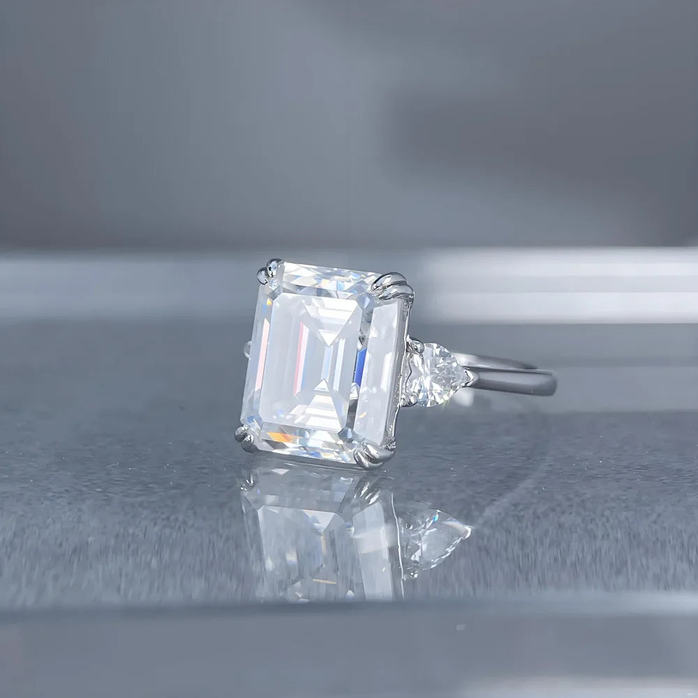 Bague en argent sterling 925 de la marque MuShan, anneau tendance avec moissanite VVS pour petite amie, plaqué or véritable 18 carats, bagues brevetées MST