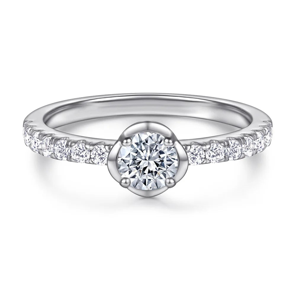 MuShan Jewelry 925 Sterling Silver Ring Wedding Band High Carbon Diamond  Her Gift Premium Jewelry Women Rings Fine Jewelry