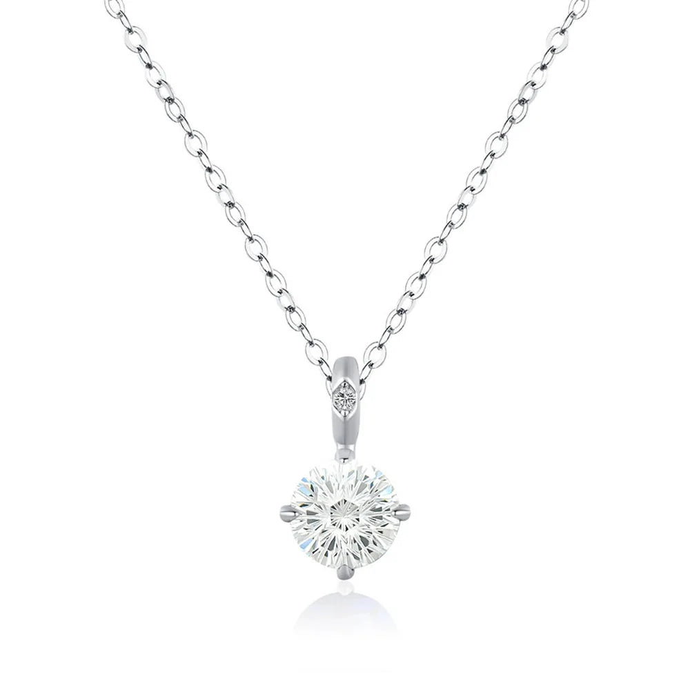 MuShan Jewelry 925 Sterling Silver Necklace Pendant Chain HCD Diamonds Engagement Party Romantic Style Women Necklaces Jewelry