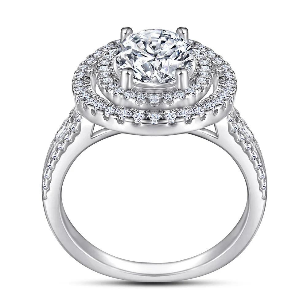 Bague MuShan en argent sterling 925 avec zircon 5A, modèle Radiant Daytime pour petite amie, bijoux raffinés plaqués or véritable