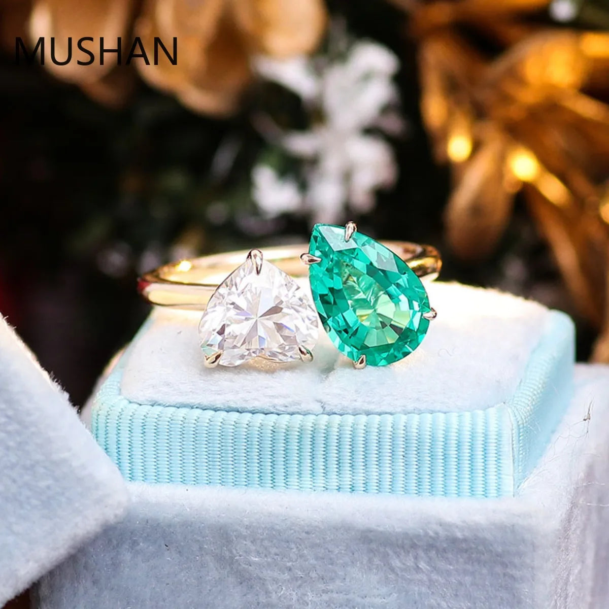 MUSHAN Luxury Custom 14K 18K Gold Rings Band Jewelry With Moissanite Diamond Lab Grown Gemstones Diamond Wedding Ring For Women