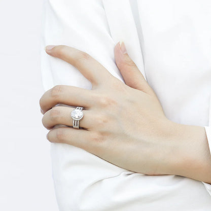 MuShan Jewelry 925 Sterling Silver Ring Wedding Band HCD Gemstones Bridesmaid Gift Minimalist Style Women Rings Fine Jewelry
