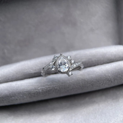 Anillo de plata de ley 925 de la marca MuShan, anillo artesanal con moissanita VVS para pareja, chapado en oro auténtico de 18K, joyería con patente MST
