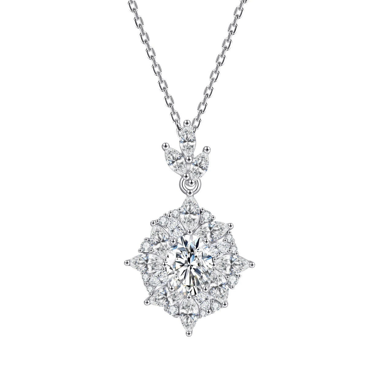 MuShan Brand Jewelry 925 Sterling Silver Necklace Zircon 7A Choker Vacation Ladies 18K Real Gold Plated Premium Jewelry Pendant