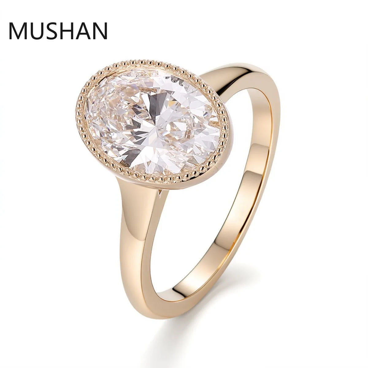 MUSHAN Luxury Custom 14K 18K Gold Rings Band Jewelry With Moissanite Diamond Lab Grown Gemstones Diamond Wedding Ring For Women