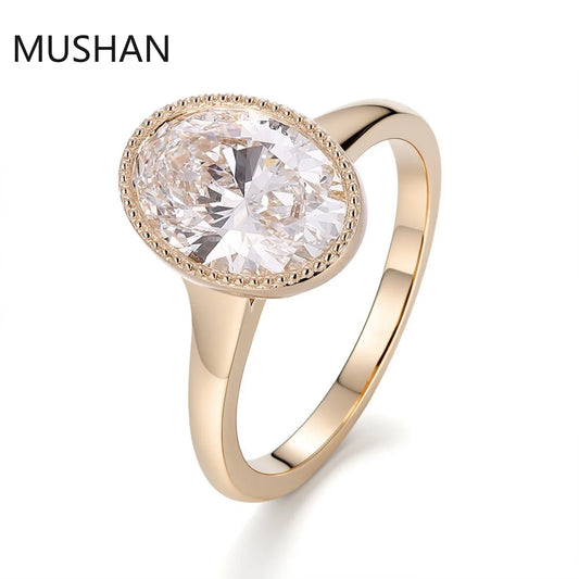 MUSHAN Luxury Custom 14K 18K Gold Rings Band Jewelry With Moissanite Diamond Lab Grown Gemstones Diamond Wedding Ring For Women