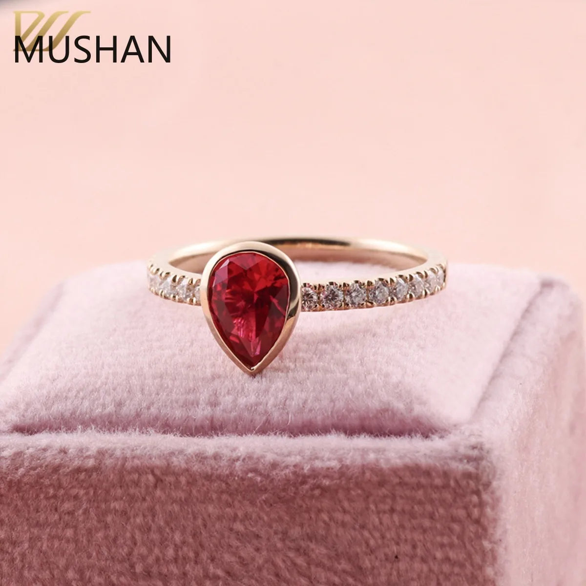 MUSHAN Luxury Custom 14K 18K Gold Rings Band Jewelry With Moissanite Diamond Lab Grown Gemstones Diamond Wedding Ring For Women