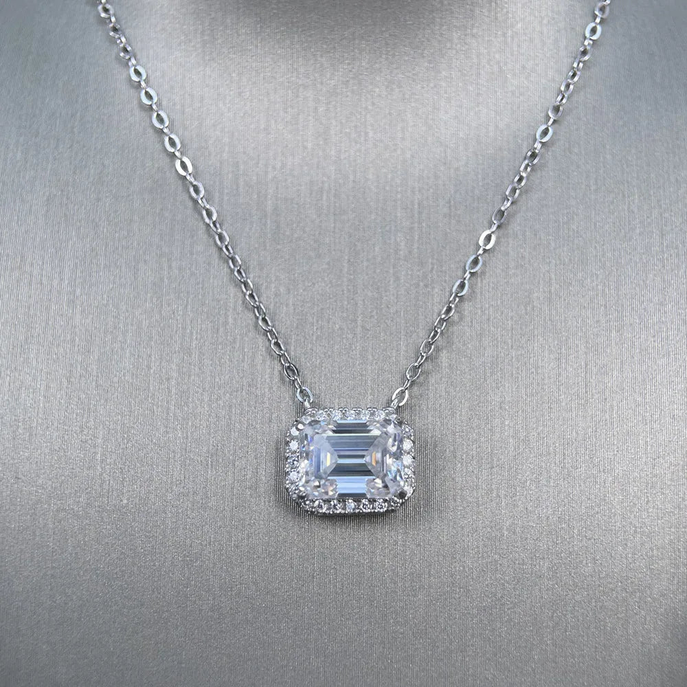 MuShan Designer Jewelry 925 Sterling Silver Rope Chain Cushion Moissanite Ladies 18K Real Gold Plated MST Patent Easter Necklace