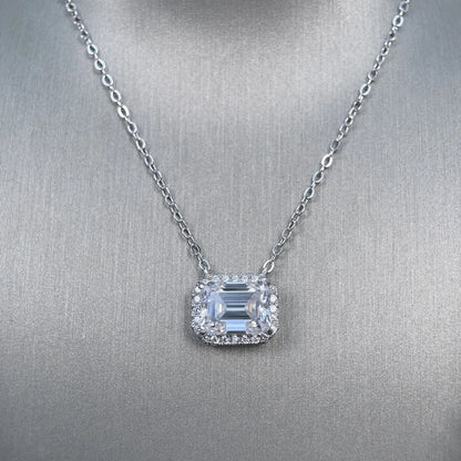MuShan Designer Jewelry 925 Sterling Silver Rope Chain Cushion Moissanite Ladies 18K Real Gold Plated MST Patent Easter Necklace