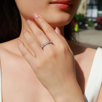 MUSHAN Luxury Jewelry 925 Sterling Silver Ring Band Women GRA Certificated Moissanite Diamond Emerald D Color Rings Fine Jewelry