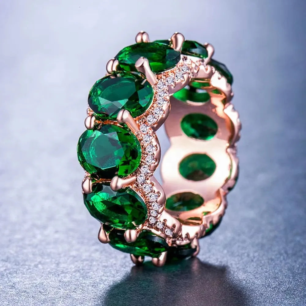MUSHAN Custom Jewelry 24ct Lab Grown Emerald Ring Band For Women 925 Sterling Silver Rings s925 Wedding Gemstones Fine Jewelry