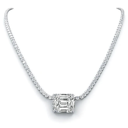 Collar de plata de ley 925 con halo de diamante moissanita de MuShan Luxury Jewelry, casual para prometida, colgante con patente MST bañado en oro de 18K