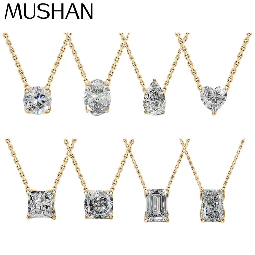 MUSHAN Bespoke Jewelry 925 Sterling Silver Necklace Moissanite D Color VVS1 Luxury Gift Chic Women Pendants Diamond Accessories